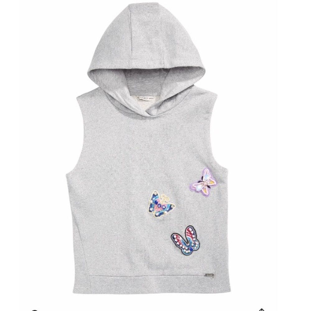 Guess grey sleeveless hoodie shirt